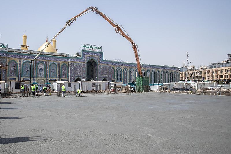 الانتهاء من صب سقف المرحلة الثانية من صحن أم البنين (عليها السلام)