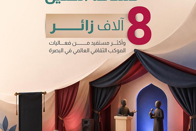 8 آلاف زائر وأكثر مستفيد من فعاليات الموكب الثقافي العالمي في البصرة