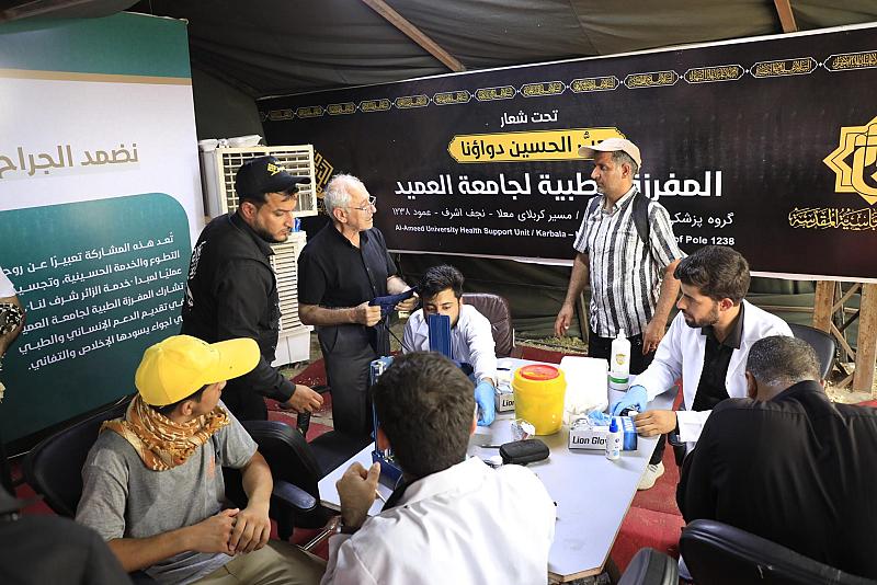 بشكلٍ يومي.. جامعة العميد تقدم خدماتها الصحّية لأكثر من 1500 زائر خلال زيارة الأربعين