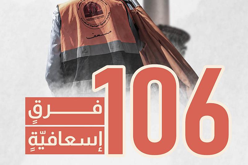 106 فرقٍ إسعافيّةٍ شاركت ضمن الملاكات الطبية للعتبة العباسية في زيارة الأربعين