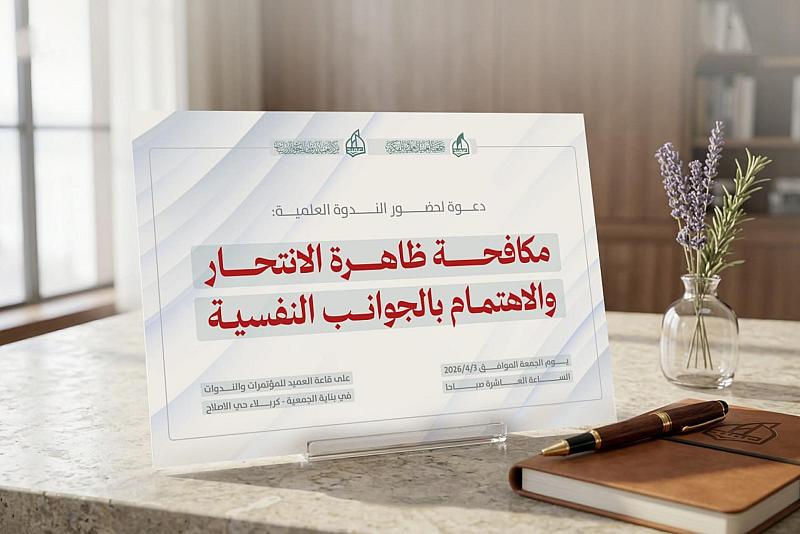 جمعية العميد تدعو الباحثين للمشاركة في الندوة العلمية عن مكافحة ظاهرة الانتحار