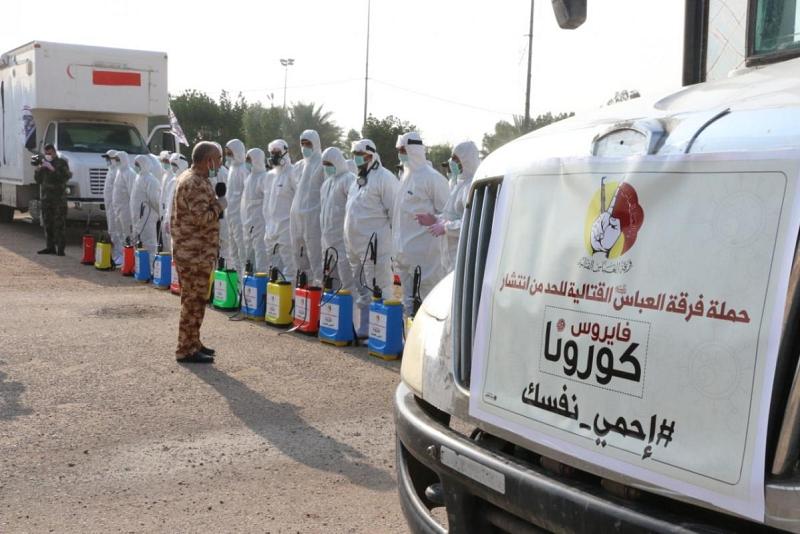فرقةُ العبّاس والدفاع المدنيّ تنفّذان حملةً واسعة لتطهير وتعفير مناطق كربلاء بالتزامن مع حظر التجوال 