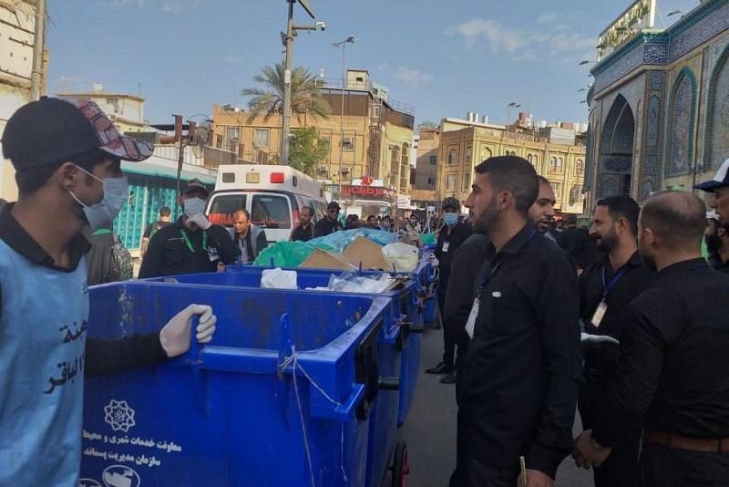 قسمُ الشؤون الخدميّة: بالرّغم من الزّحام الشديد استطعنا المحافظة على نظافة ما جاوَرَ الصحن الشريف لأبي الفضل العبّاس (عليه السلام)