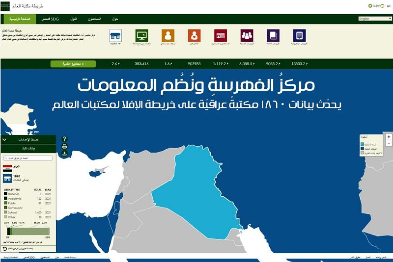 مركزُ الفهرسةِ ونُظُم المعلومات يحدّث بيانات 1860 مكتبةً عراقيّة على خريطة الإفلا لمكتبات العالم