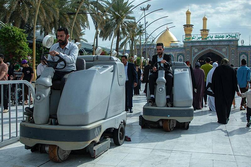 بعد انتهاء عيد الفطر المبارك.. محيط العتبة العباسية المقدسة يشهد حملة تنظيف واسعة