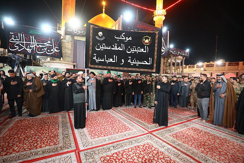 موكب العتبتين المقدستين يستذكر شهادة الإمام الهادي (عليه السلام) في سامراء