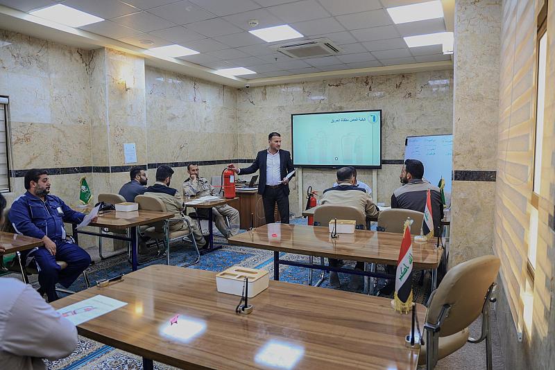 قسم الصيانة يقيم دورة تدريبية عن آلية تنصيب مطافئ الحريق اليدوية وإدامتها لملاكاته