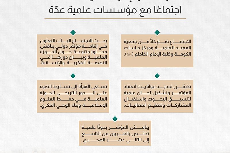 الهيأة العليا لإحياء التراث تعقد اجتماعًا مع مؤسسات علمية عدّة