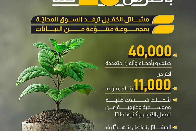 مشاتل الكفيل ترفد السوق المحليّة بمجموعة متنوّعة من النباتات