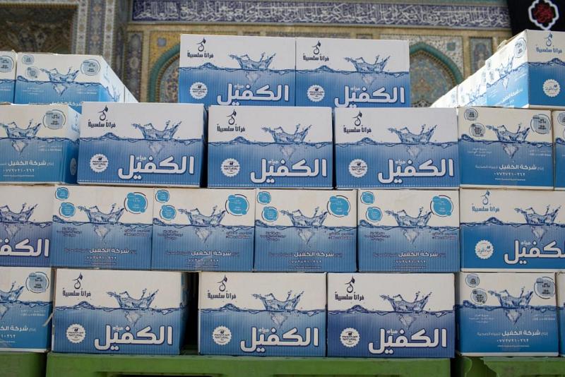10.930.140 قدح ماءٍ وفّرته شركةُ الكفيل للمياه الصحّية التابعة للعتبة العبّاسية المقدّسة لزائري عاشوراء