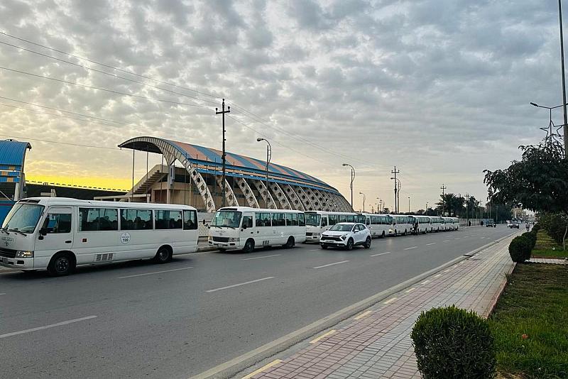 قسم الآليات يباشر بنقل الطالبات المشاركات في حفل بنات الكفيل الثامن
