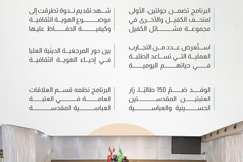 العتبة العباسية المقدسة تنظم برنامجا ثقافيا لوفد طلابي