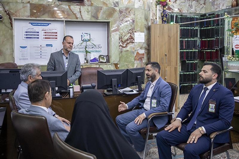 وفد الجامعة الإسلامية يطلع على أقسام مكتبة العتبة العباسية المقدسة