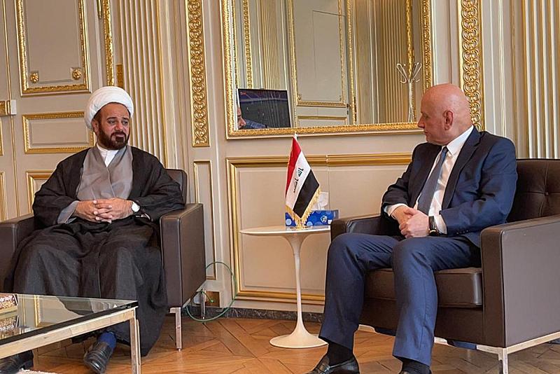 وفد قسم الشؤون الفكرية وسفير العراق في فرنسا يبحثان سبل تعزيز التعاون المشترك