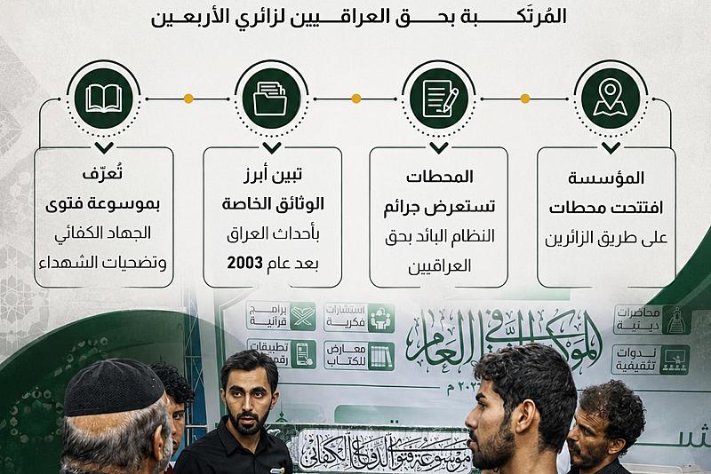  مؤسسة الوافي تستعرض الجرائم المُرتَكبة بحق العراقيين لزائري الأربعين