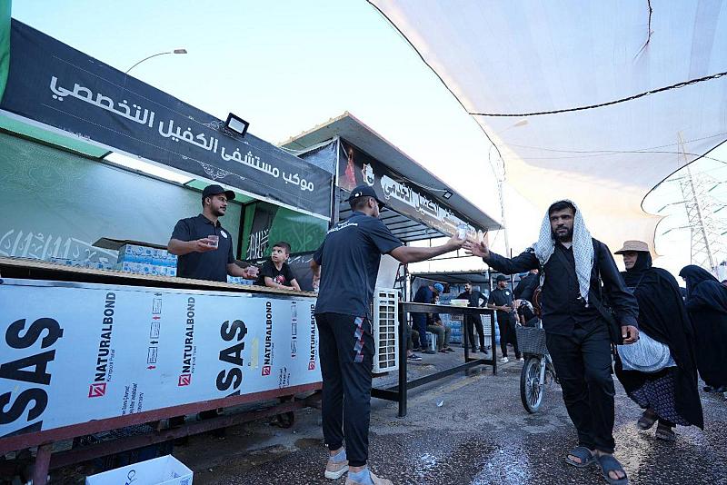 مستشفى الكفيل يضاعف جهوده لخدمة زائري الأربعين عبر موكبه الطبّي والخدمي