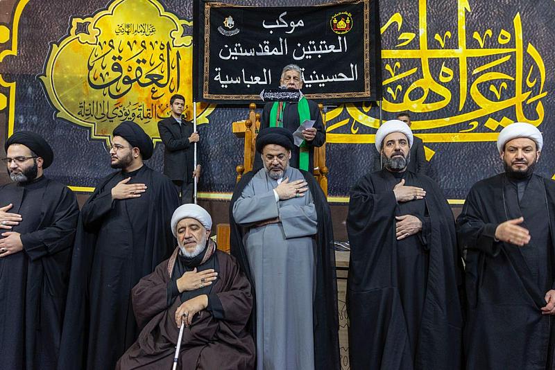 موكب العتبتين المقدستين يحيي ذكرى شهادة الإمام علي الهادي (عليه السلام) في سامراء