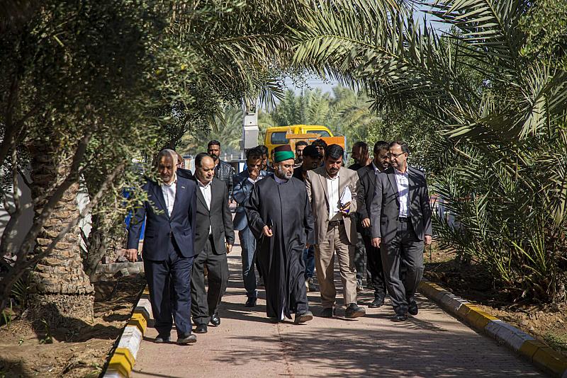 الأمين العام للعتبة العباسية يطلع على تقدم العمل في الحزام الأخضر