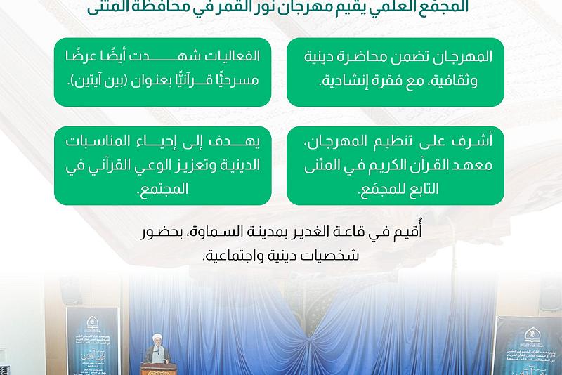 المجمَع العلمي يقيم مهرجان نور القمر في محافظة المثنى