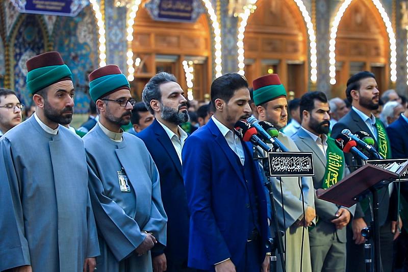 ابتهاجاً بولادة السيّدة زينب.. خدمةُ العتبة العبّاسية المقدّسة يؤدّون مراسيم الممارسة العبادية