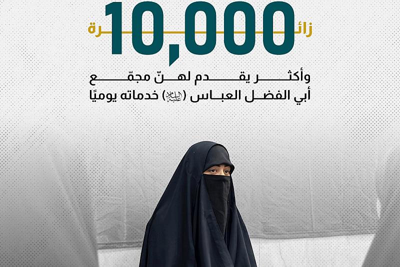  10 آلاف زائرة وأكثر يقدم لهنّ مجمّع أبي الفضل العباس (عليه السلام) خدماته يوميًا
