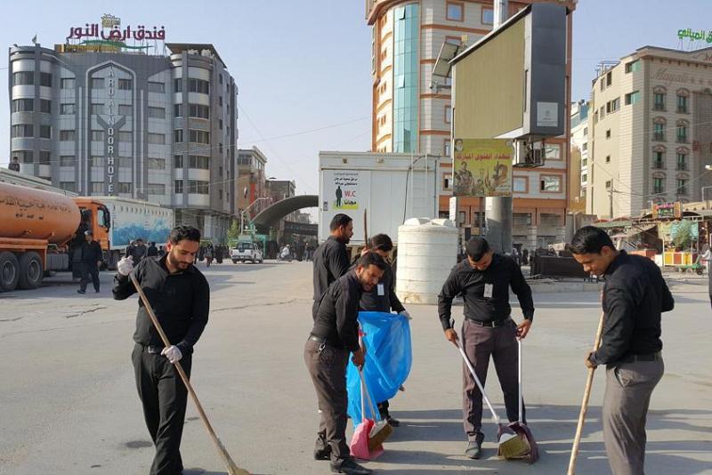 قسم الشؤون الخدمية في العتبة العباسية المقدسة يطلق حملة تنظيف واسعة لمدينة كربلاء المقدسة.. 