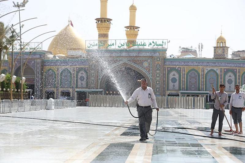 قسم بين الحرمين ينفذ حملة لتنظيف الساحة الوسطية