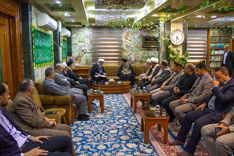 وفد اللجنة التحضيرية لمؤتمر السيدة الزهراء يلتقي بالمتولي الشرعي للعتبة الحسينية المقدسة