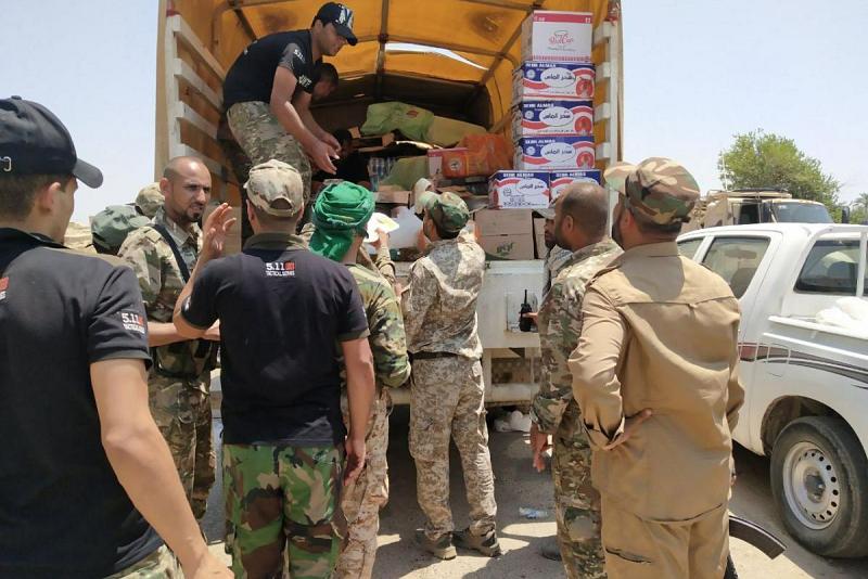 أبناءُ الإغاثة والدعم يسيّرون قوافلهم لمساعدة ومساندة قوّات الحشد الشعبيّ المشتركة في المرحلة الثانية من عمليّة (إرادة النصر)