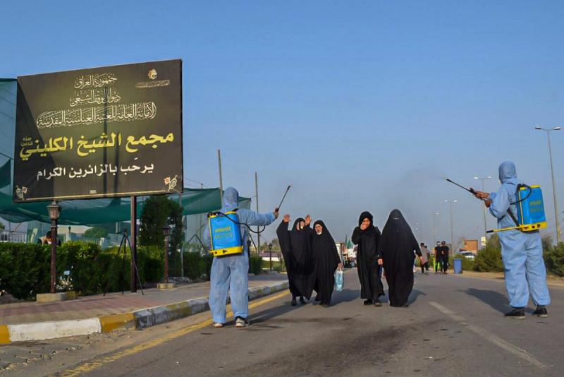حملاتٌ متواصلة للتعفير والتعقيم اتّبعتها العتبةُ العبّاسية المقدّسة في مجمّعات خدمة زائري الأربعين