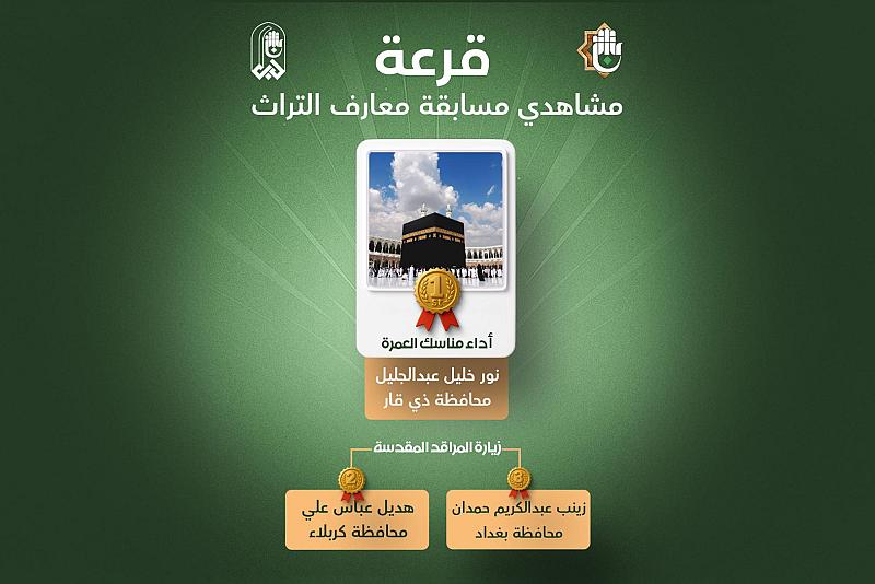 قسم شؤون المعارف يجري القرعة الإلكترونية الخاصة بمشاهدي (مسابقة معارف التراث)