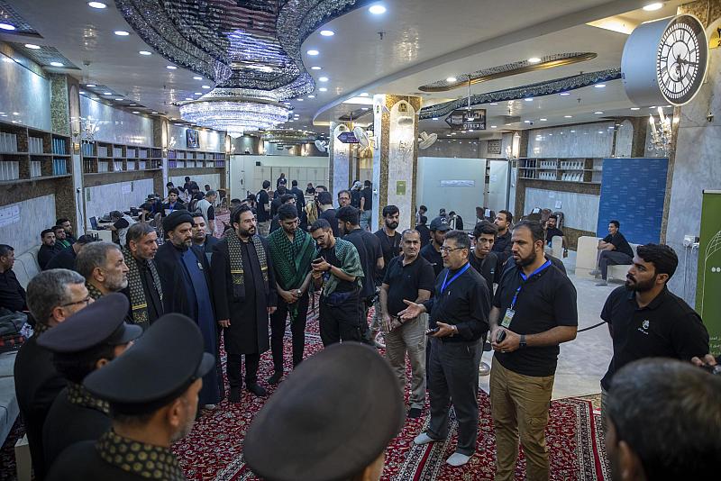 وفد العتبة الرضوية يشيد بخدمات المركز الإعلاميّ لزيارة الأربعين