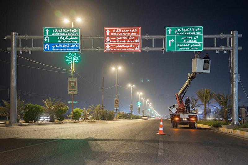 العتبة العباسية المقدسة تشرع بتثبيت كاميرات تعمل بالذكاء الاصطناعي لعدّ زائري الأربعين