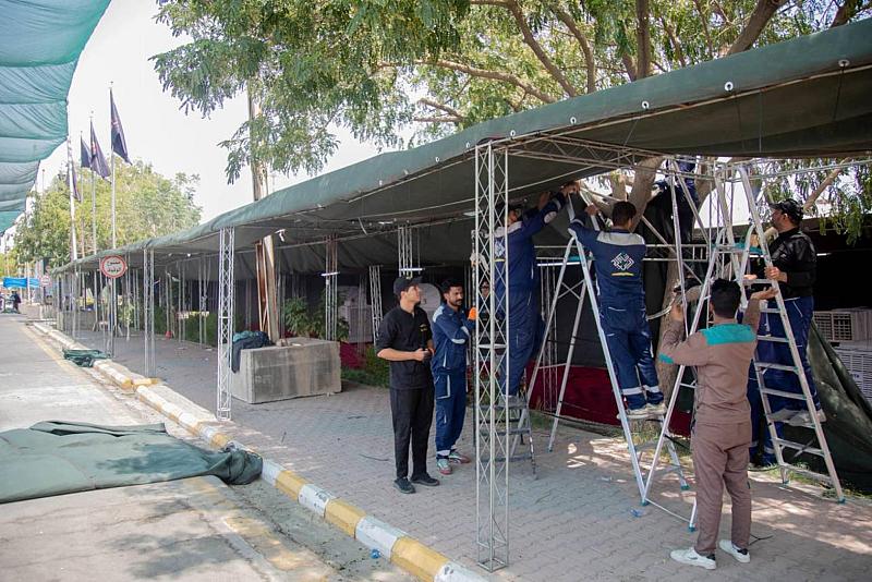 جامعة العميد تباشر تهيئة مجموعة مواكب أمّ البنين (عليها السلام) لخدمة زائري الأربعين