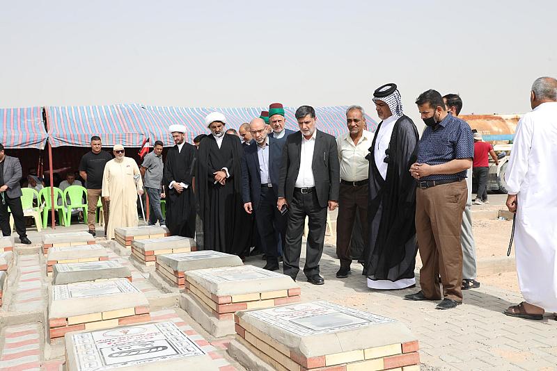 وفد العتبة العبّاسية يحضر افتتاح المقبرة الرمزيّة لشهداء أهالي الزعفرانية