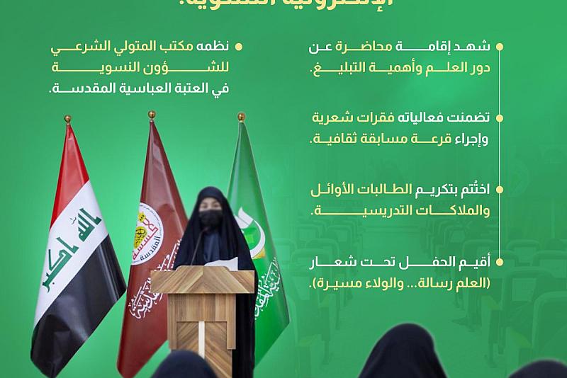 تعرف على حفل تخرج طالبات جامعة أم البنين (عليها السلام) الإلكترونية النسوية