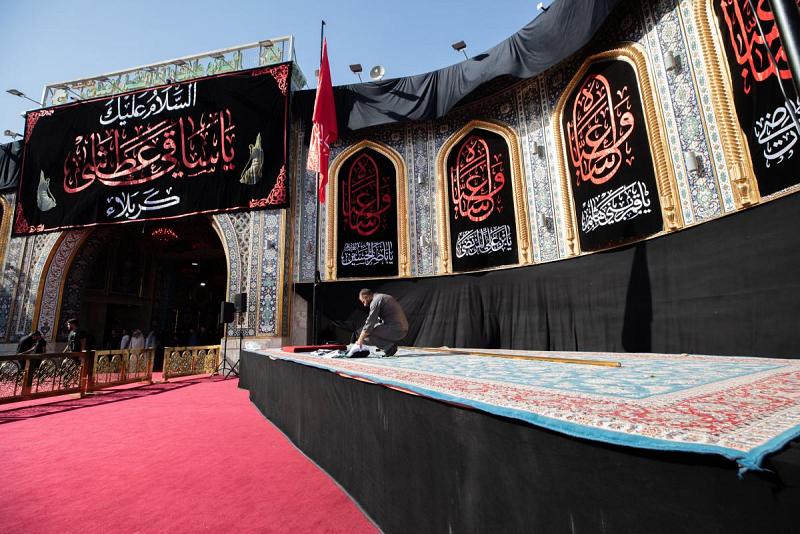 الانتهاءُ من جميع الاستعدادات لإقامة مراسيم استبدال راية قبّة مرقد أبي الفضل العبّاس (عليه السلام)