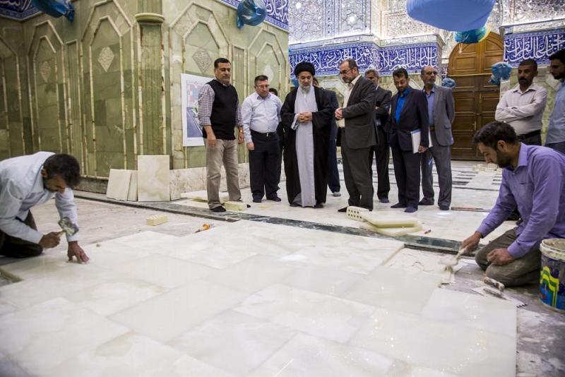 تواصل الأعمال بمشروع إكساء حرم أبي الفضل العبّاس (عليه السلام)، والمتولّي الشرعي للعتبة العبّاسية المقدّسة يطّلع ميدانيّاً عليه ويُثني على ما تمّ إنجازه...