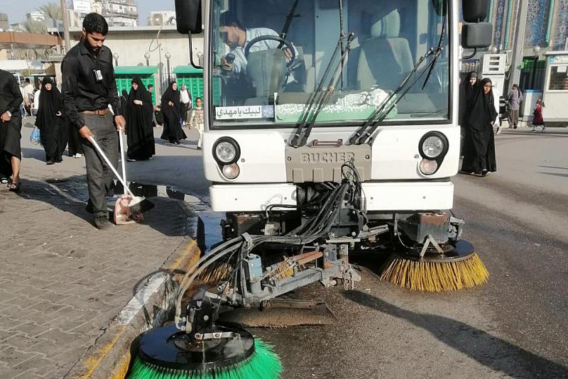 الشؤون الخدمية يطلق حملة تنظيفٍ لمحيط العتبة العبّاسية والسراديب
