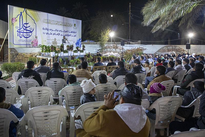 العتبة العباسية تحتفي بذكرى ولادة أمير المؤمنين (عليه السلام) في مشاتل الكفيل