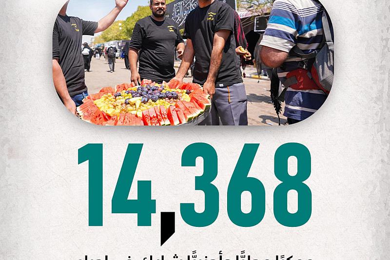 14,368 موكبًا محليًّا وأجنبيًّا شارك في إحياء زيارة الأربعين في كربلاء