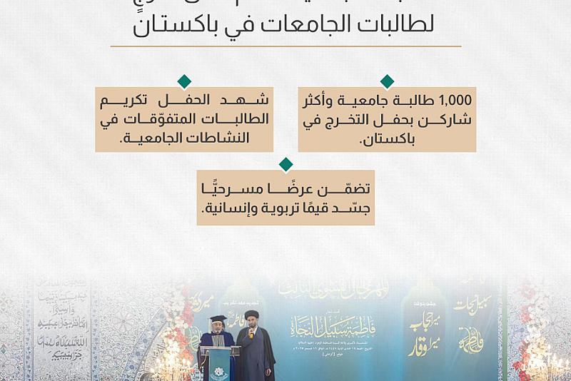  العتبة العباسية تنظّم حفل تخرجٍ لطالبات الجامعات في باكستان
