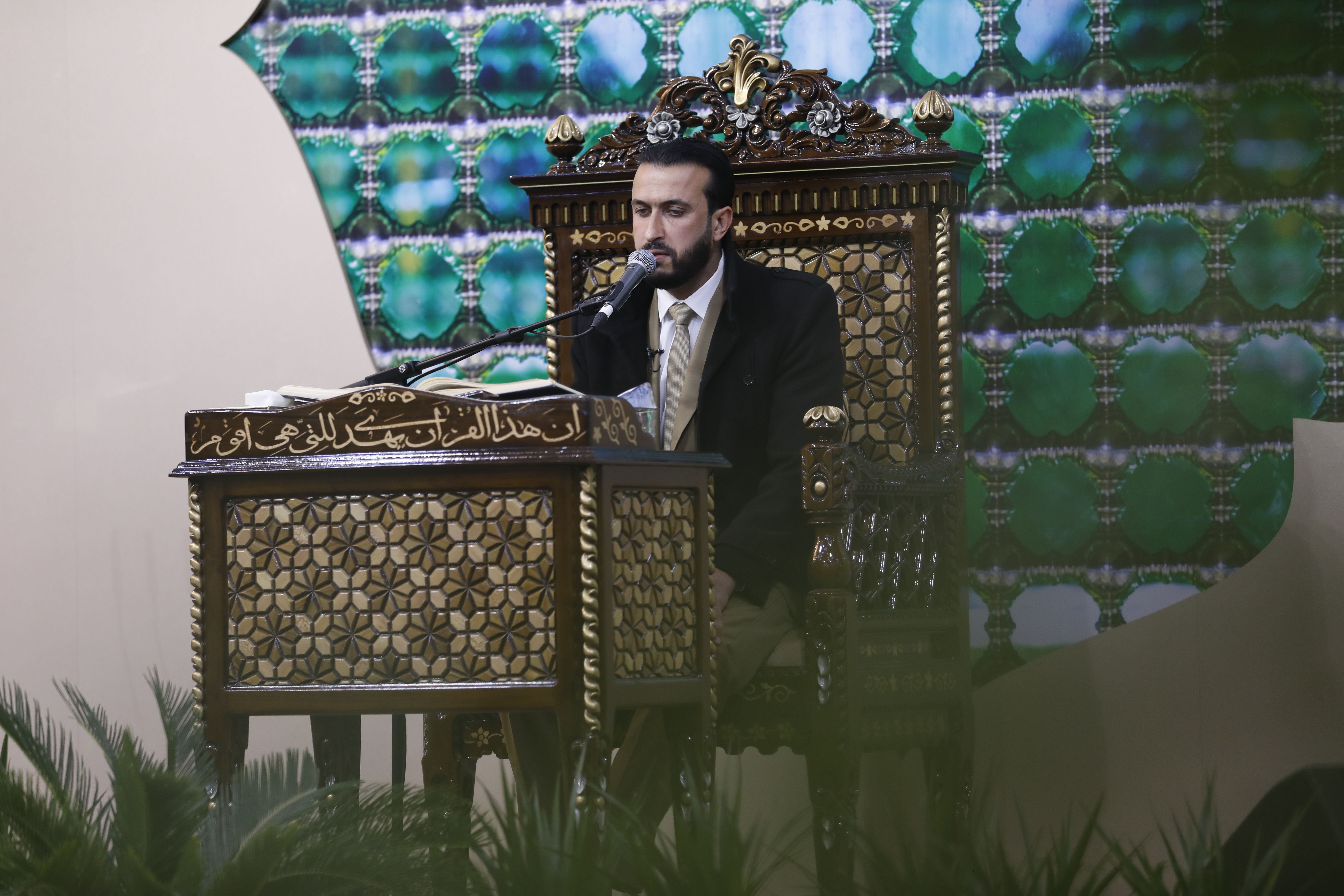 قارئ العتبتين المقدستين السيّد حيدر جلوخان الموسوي يشارك في فعاليات مهرجان خاتم الأوصياء الدولي السنوي الأول