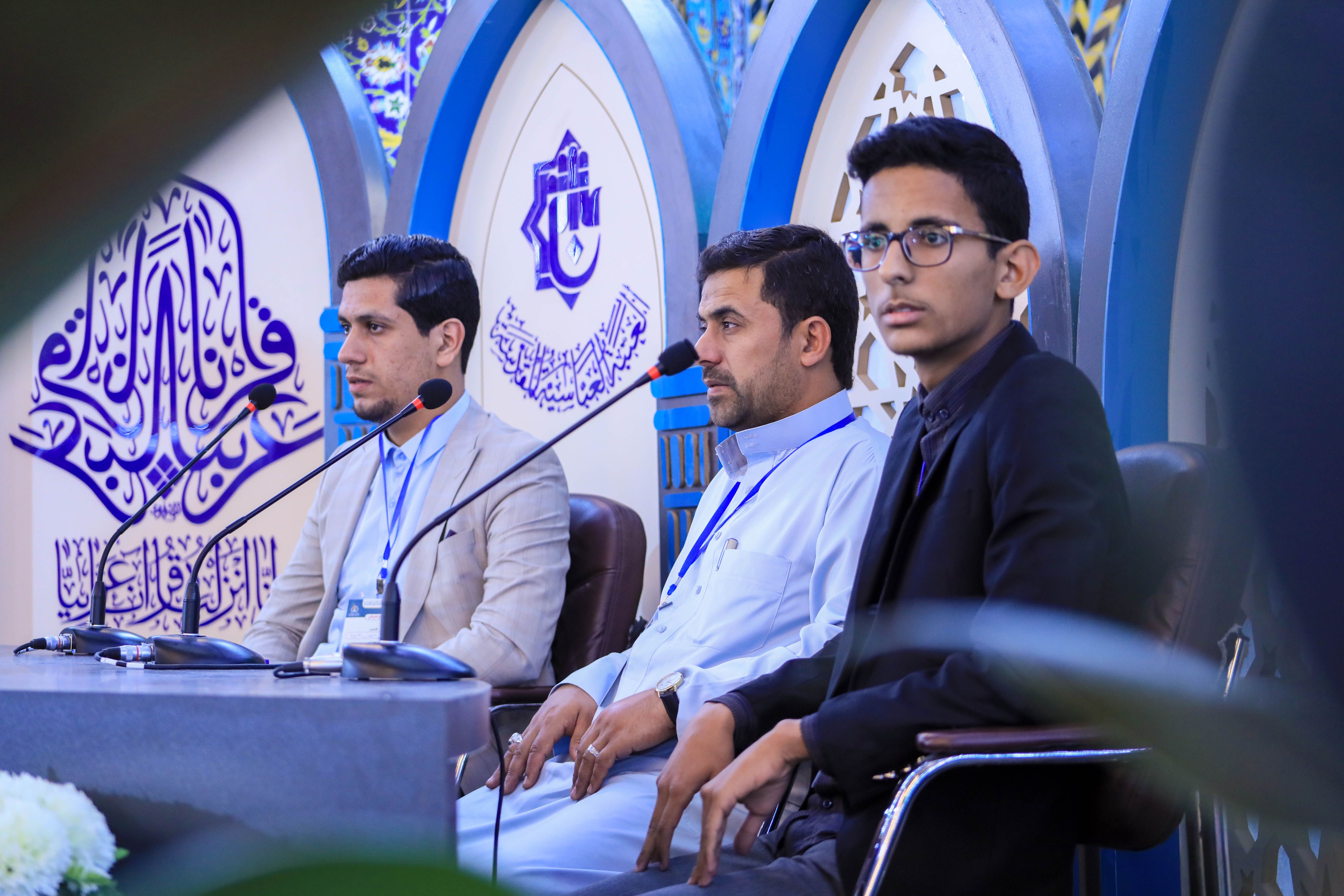 جانب من لقاء فريقي محافظة النجف (ب) ومحافظة واسط في الجولة السادسة ضمن المرحلة الأولى من المسابقة القرآنية الفرقية الوطنية الخامسة