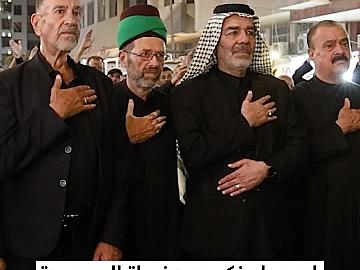 موكب أهالي كربلاء يحيي ذكرى وفاة السيدة فاطمة المعصومة (عليها السلام) عند مرقد أبيها الإمام الكاظم (عليه السلام) في بغداد