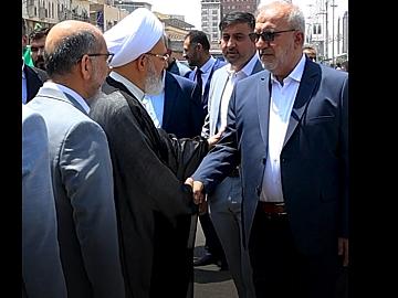 الأمين العام للعتبة العباسية المقدسة يستقبل الأمين العام للعتبة الحسينية المقدسة ويتبادلان التهاني والتبريكات بمناسبة حلول عيد الأضحى المبارك