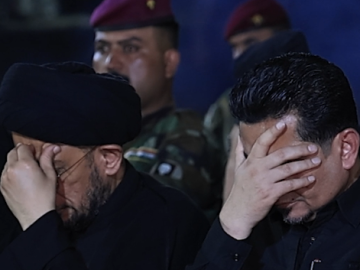 فرقة العباس (عليه السلام) تقيم مجلس عزاء لإحياء ذكرى أربعين الإمام الحسين (عليه السلام)