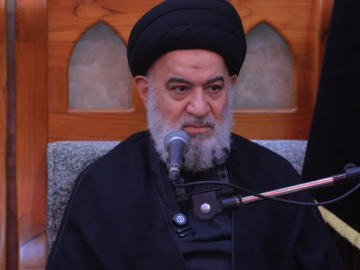 كلمة المتولي الشرعي للعتبة العباسية المقدسة سماحة العلامة السيد أحمد الصافي خلال لقائه فريق إسعاف مدينة النبطية في لبنان