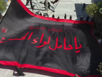 مراسيم رفع الراية في مضيف ابي الفضل العباس عليه السلام اذانا ببدء شهر صفر الخير 30 محرم 1443