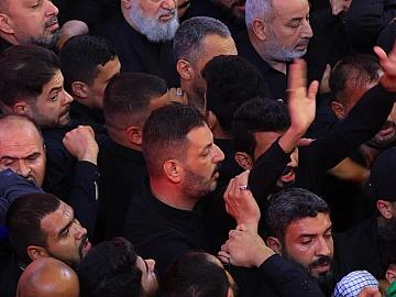 مراسم تشييع سماحة آية الله السيد االـ،ـشَّهـِ،ـيدِ علي الخَـ،ـامِنَـئـ،ـي (رضوان الله عليه) عند مرقد أبي الفضل العباس (عليه السلام)